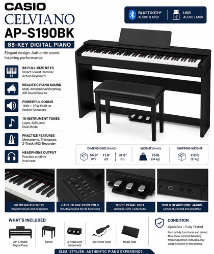 Casio celviano s190bk - casio,